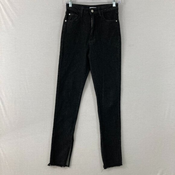 WeWoreWhat Black Side Slit High Rise Skinny Jeans size 26 - Picture 1 of 12